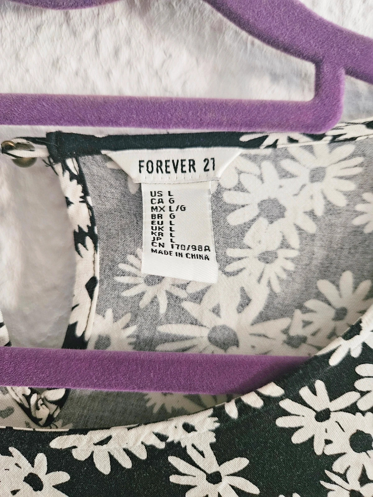 Vestido Forever 21 flores blancas talla L corto manga larga estilo boho vintage – Forever 21 – taille L / 40 / 12 4