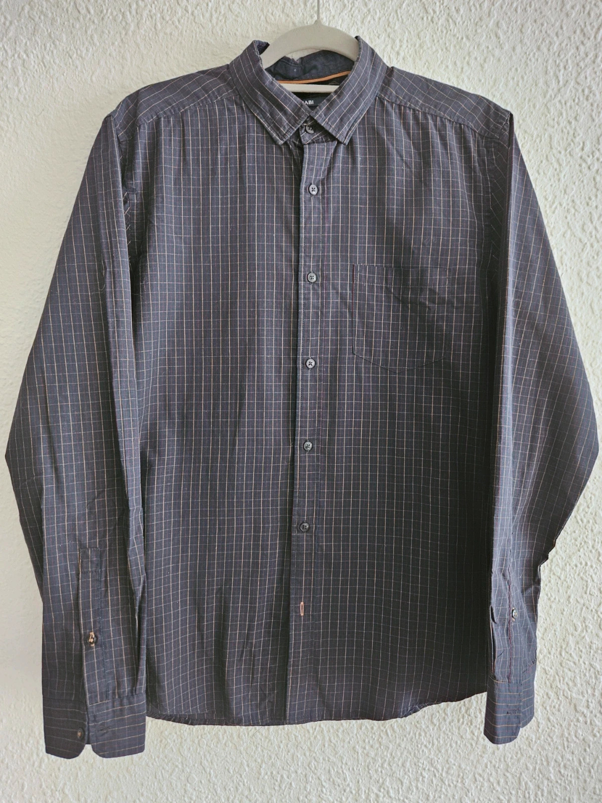 Camisa KIABI cuadros finos azul marino y marrón · Talla M · estilo casual clásico – Kiabi – taille M 2
