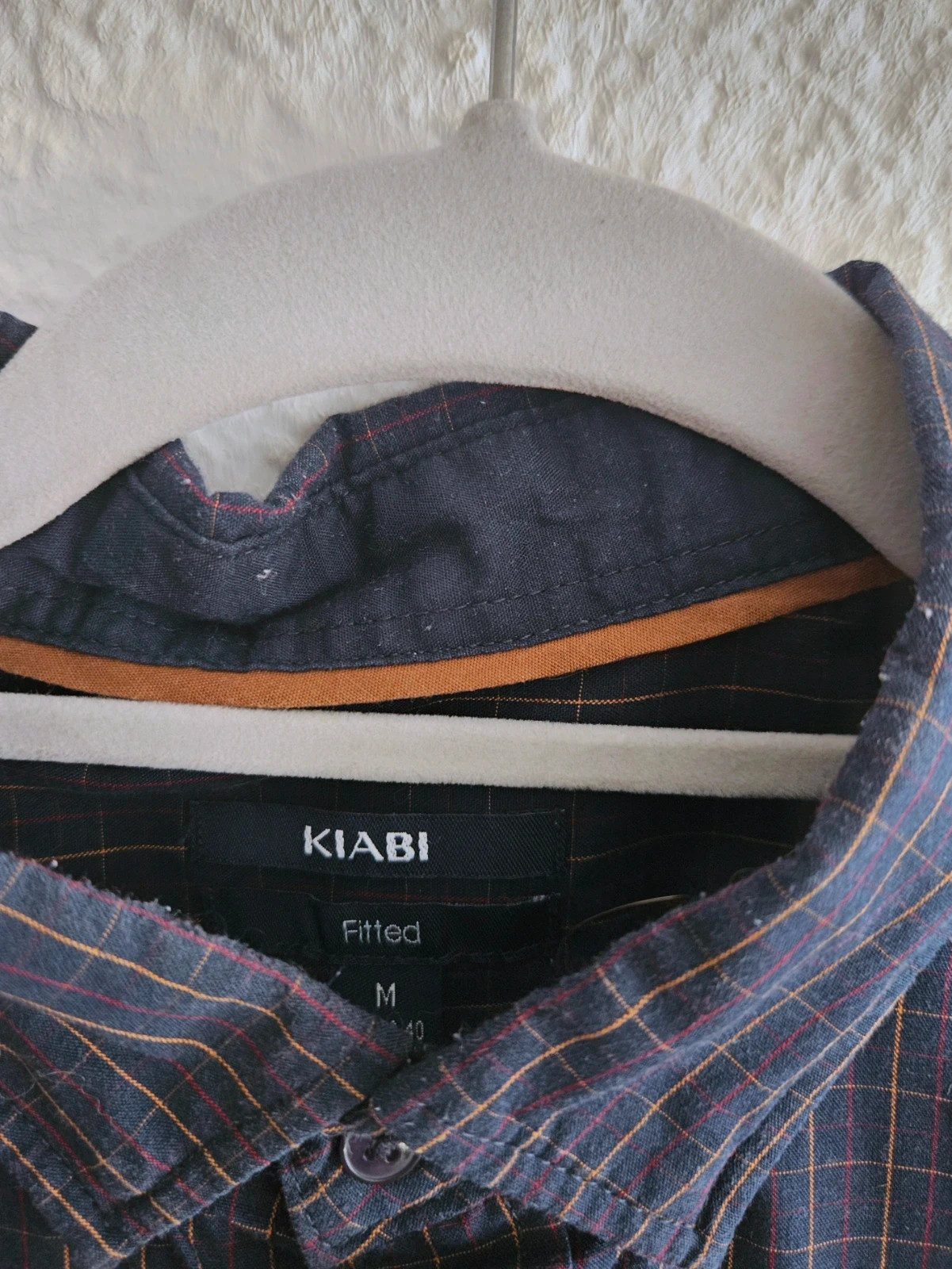 Camisa KIABI cuadros finos azul marino y marrón · Talla M · estilo casual clásico – Kiabi – taille M 4