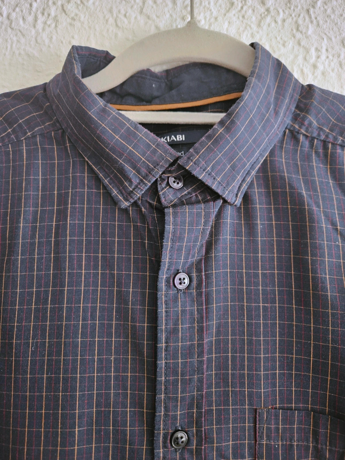 Camisa KIABI cuadros finos azul marino y marrón · Talla M · estilo casual clásico – Kiabi – taille M 5