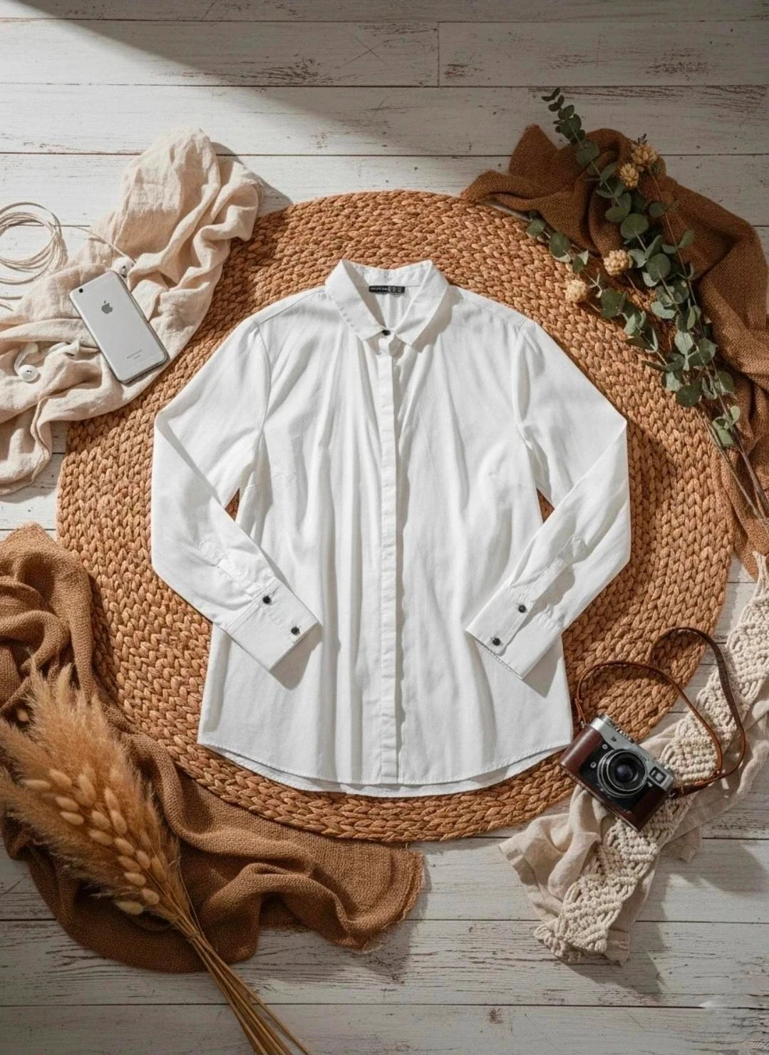 Camisa blanca Atmosphere talla 44 · algodón elástico cuello clásico impecable