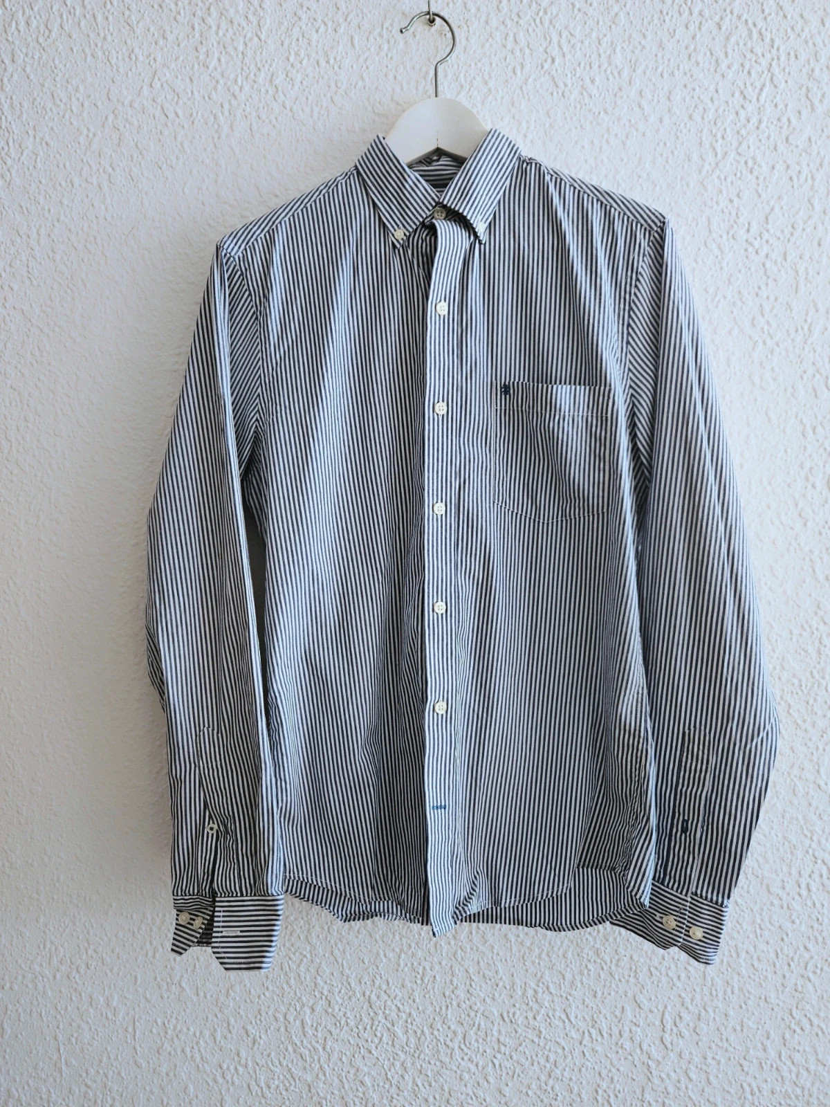 Camisa IZOD rayas azul marino y blanco · Talla S · algodón clásico · impecable – IZOD – taille S 2