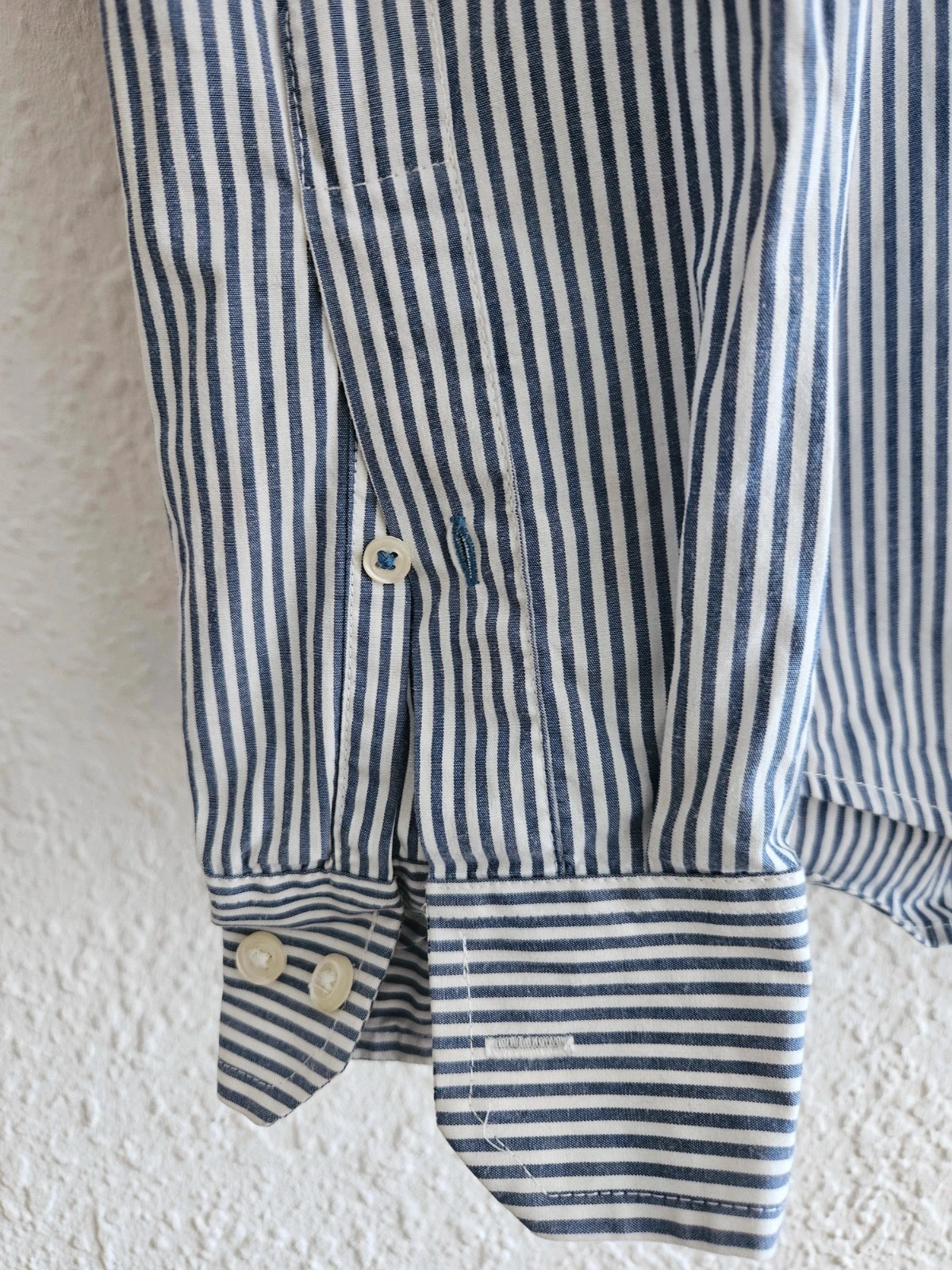 Camisa IZOD rayas azul marino y blanco · Talla S · algodón clásico · impecable – IZOD – taille S 3
