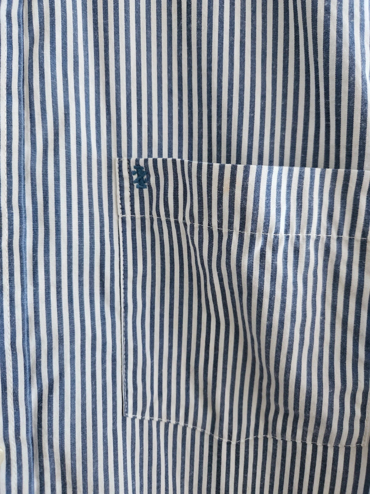 Camisa IZOD rayas azul marino y blanco · Talla S · algodón clásico · impecable – IZOD – taille S 4