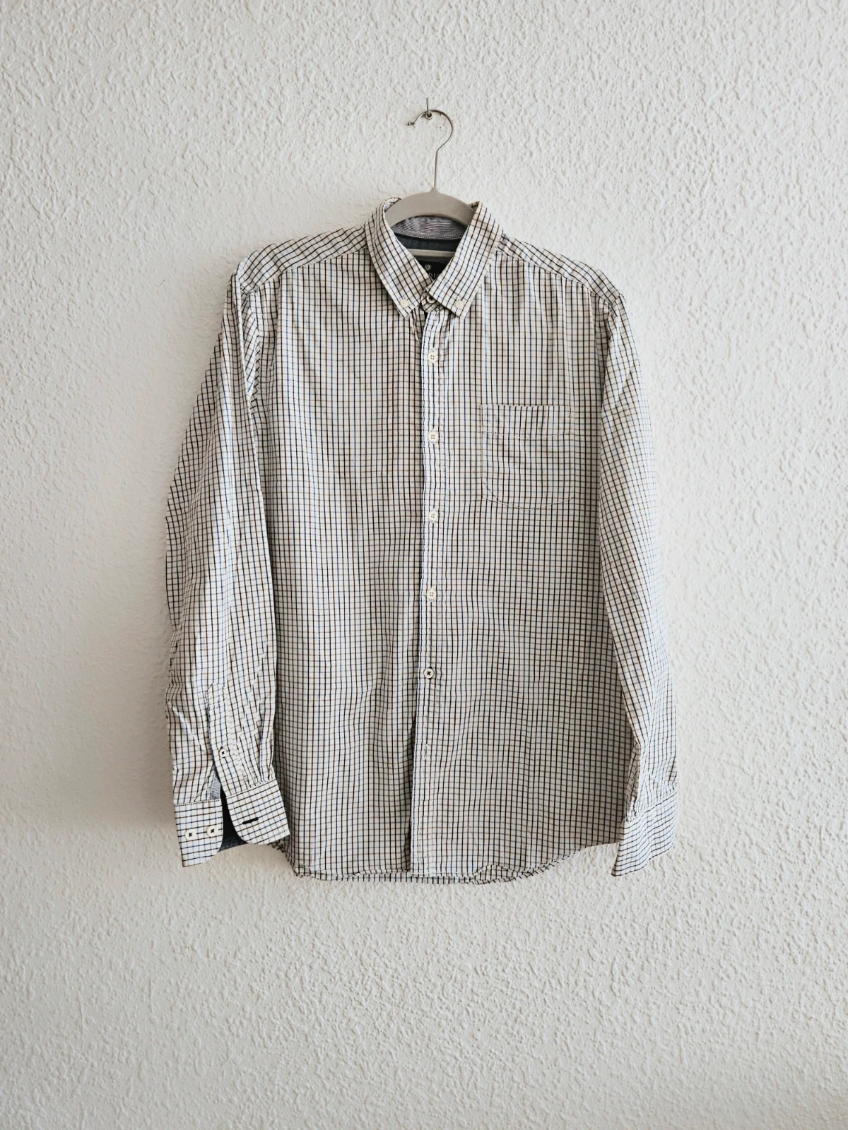 Camisa Studio Classics cuadros beige azul marrón · Regular Fit M · algodón · impecable – Studio Classics – taille M 2