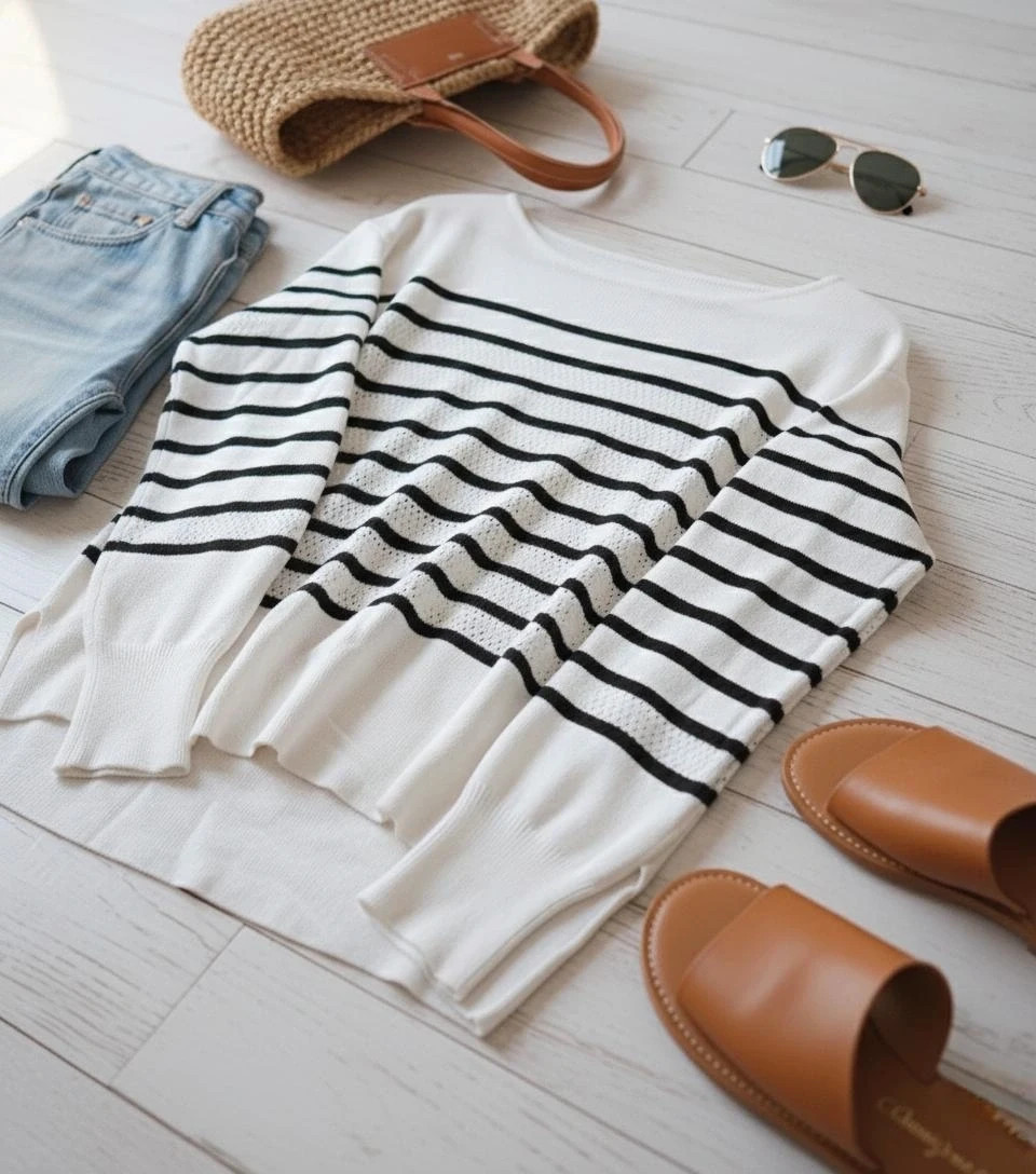 🤍 Jersey MANGO rayas blancas y negras talla L estilo marinero chic 🤍 – Mango – taille L / 40 / 12