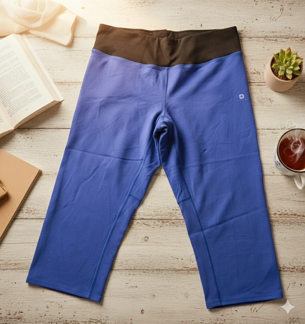 Mallas Oxylane Decathlon talla XL moradas, cómodas y elásticas para deporte o yoga