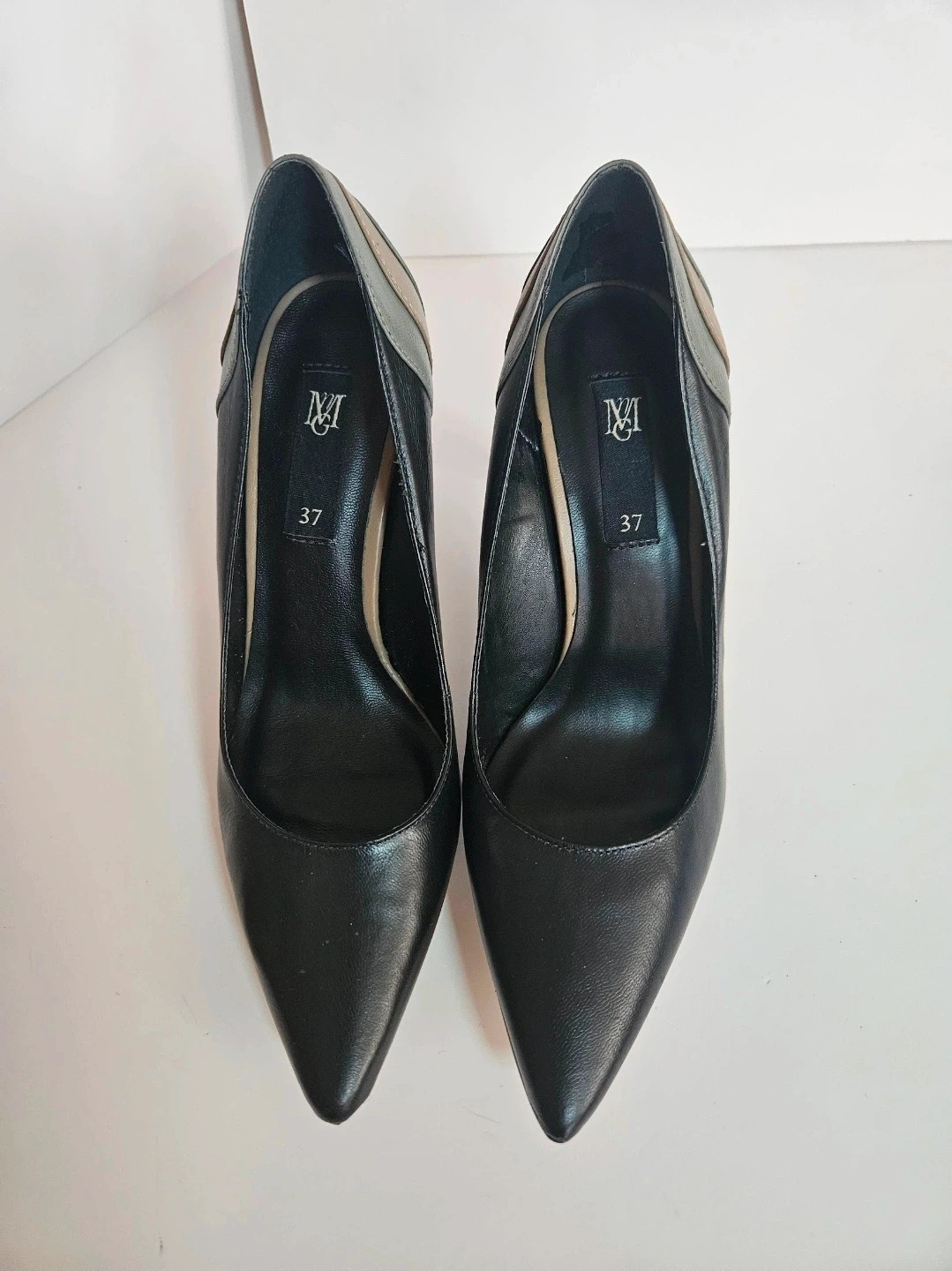 Zapatos vintage Mango 37 piel negra y gris, tacón fino elegante – Mango – taille 37 3