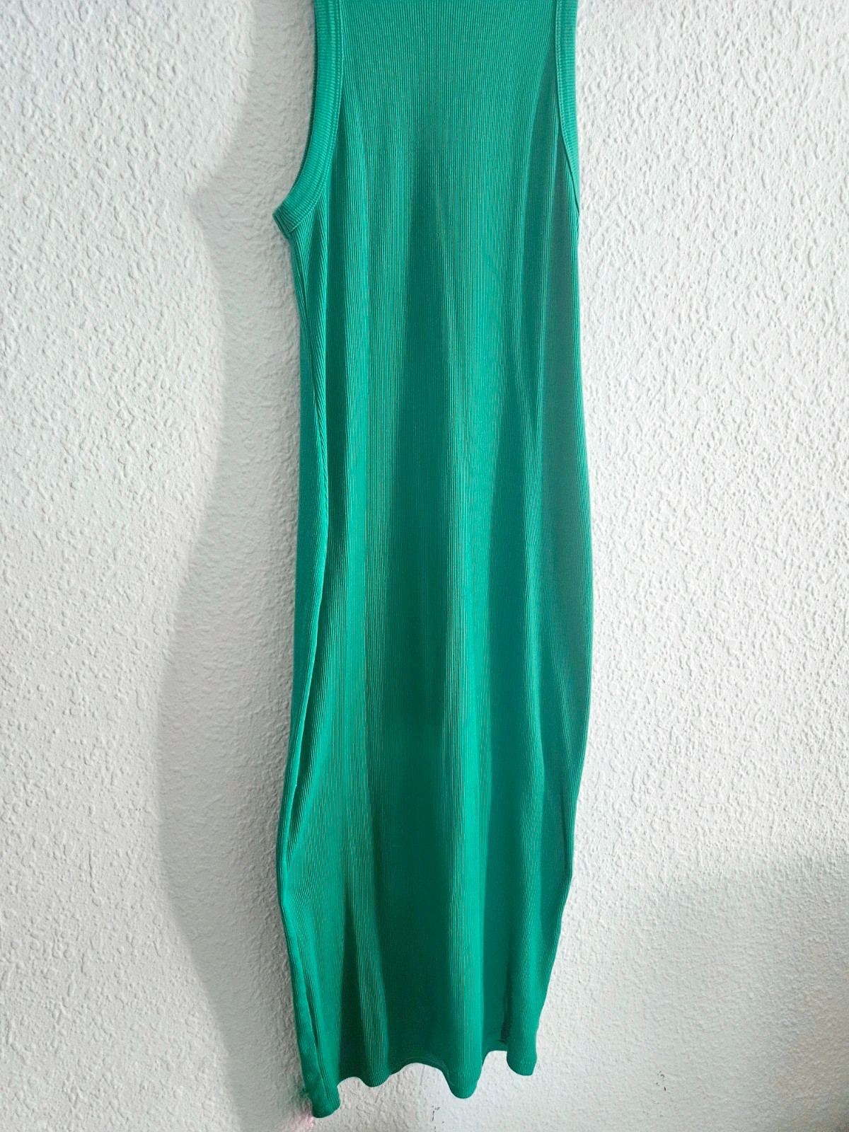 Pull&Bear green ribbed dress · Size L · Stretch cotton · Sleeveless summer style – Pull & Bear – taille L / 40 / 12 3