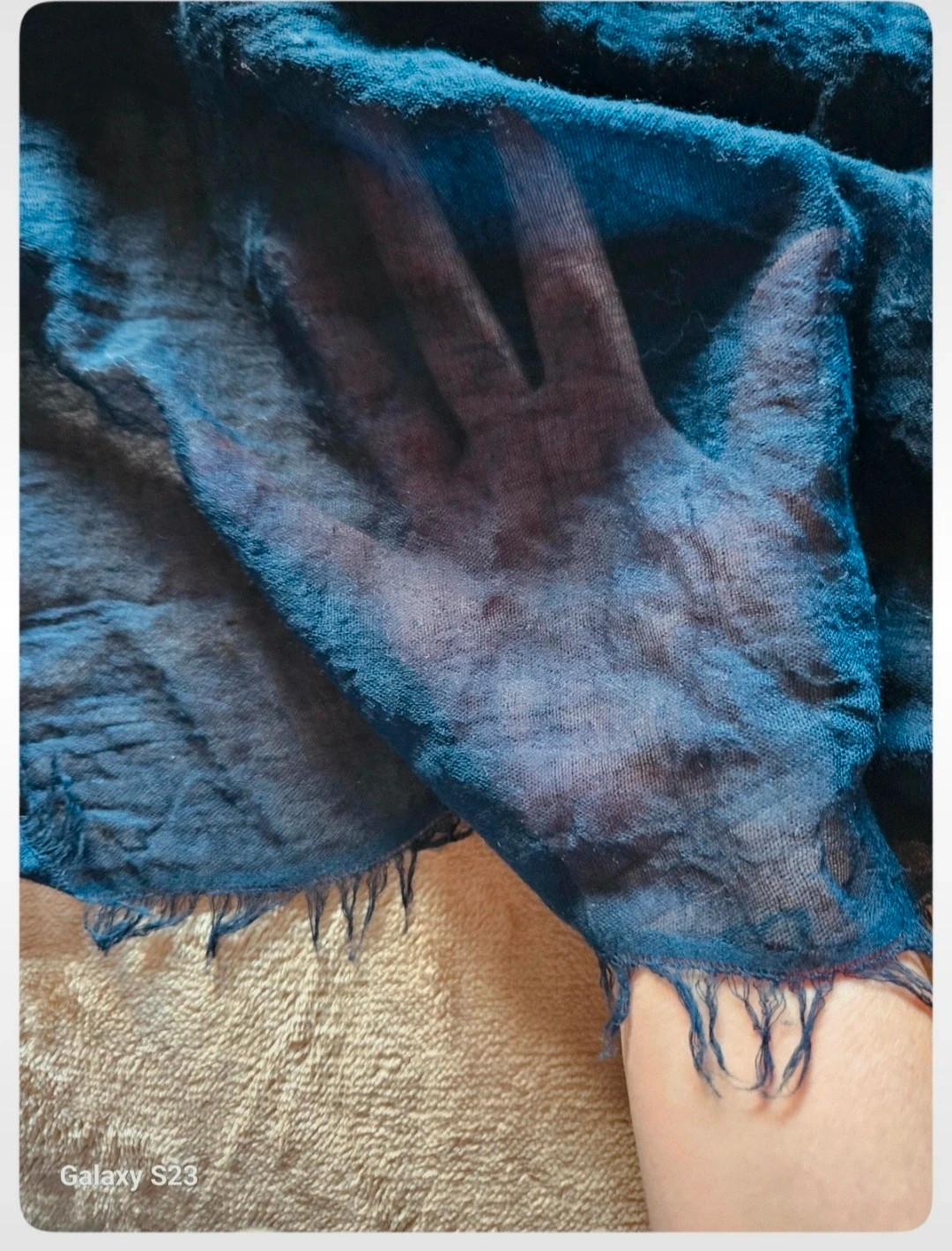 Bufanda Bissú azul estilo boho invernal / Bissu blue boho winter scarf – Bissú 5