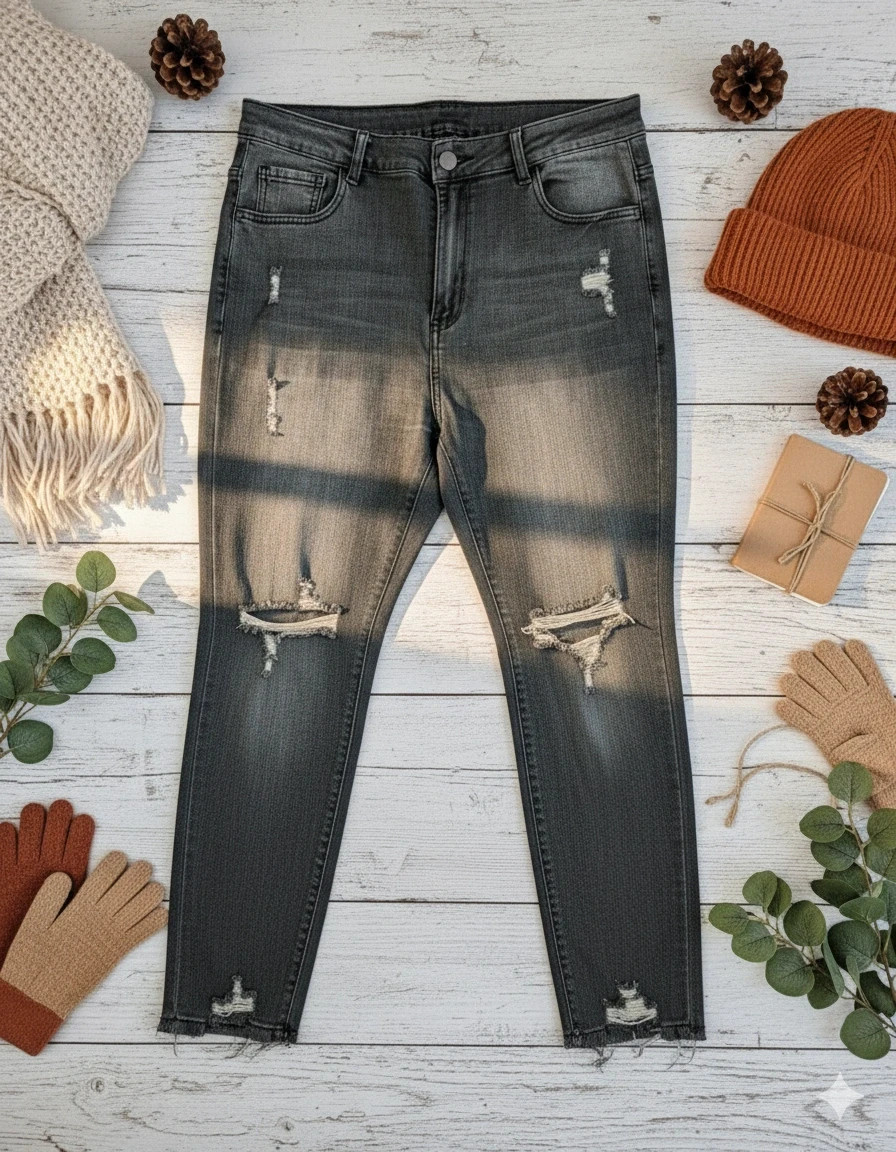 Shein Curve distressed black jeans · Size 1XL · Urban fit · Plus style