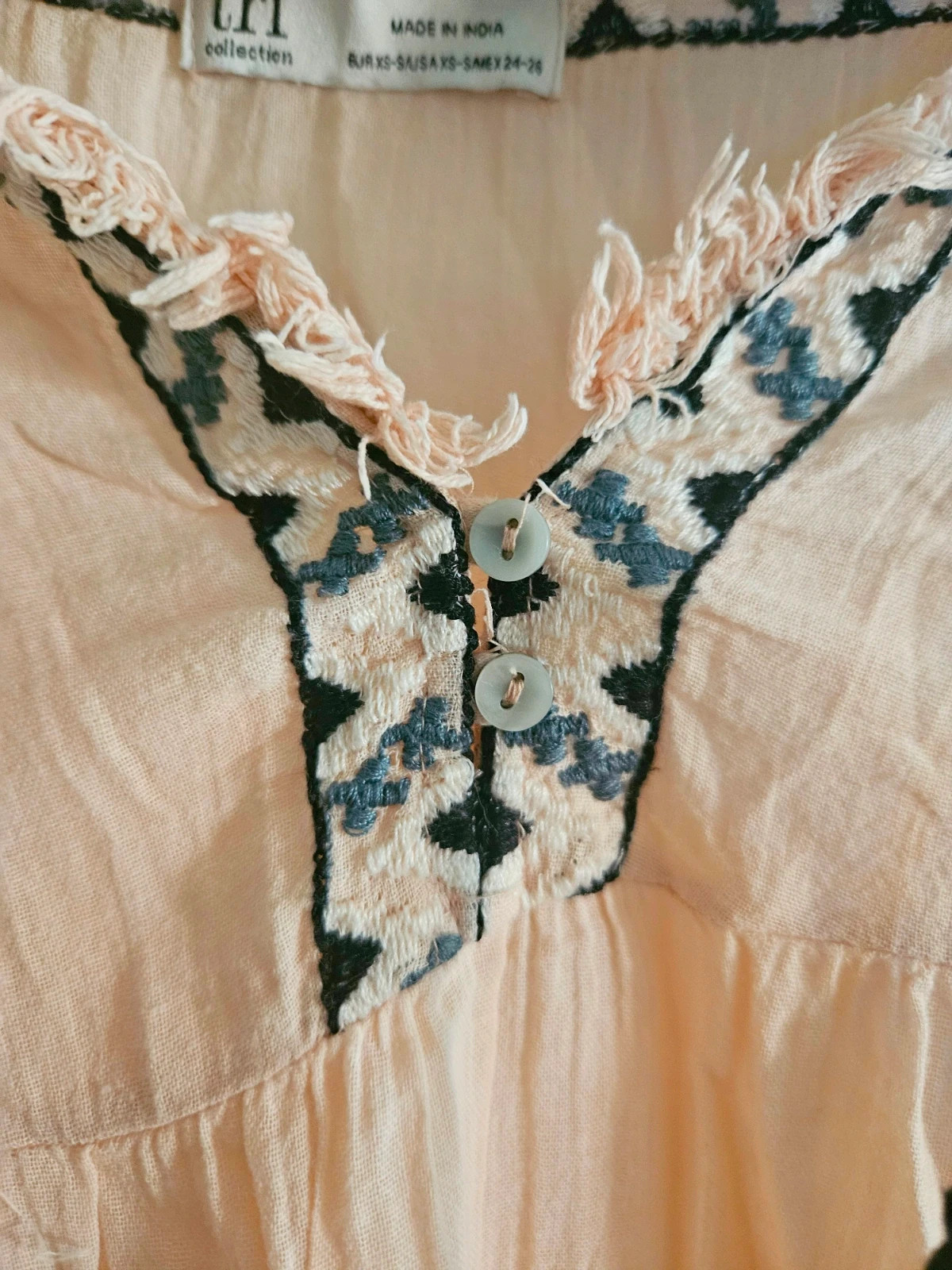 Zara oversized boho tunic · Size XS-S · Fits all sizes · Soft pink with trim – Zara – taille Taille unique 5