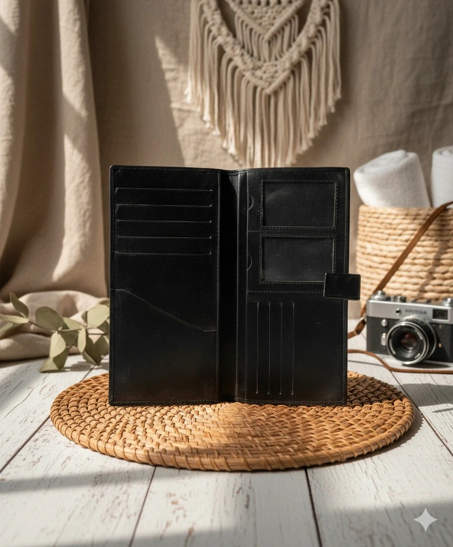 Adolfo Domínguez black leather wallet · Elegant & minimalist style · Multi-compartment – Adolfo Dominguez 2