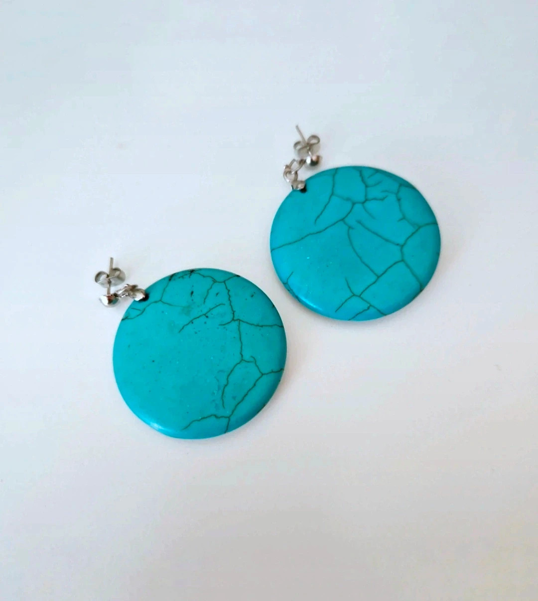 Natural turquoise earrings · New · Local artisan piece · Boho statement 2