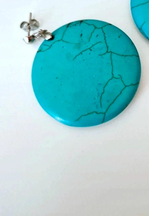 Natural turquoise earrings · New · Local artisan piece · Boho statement 3