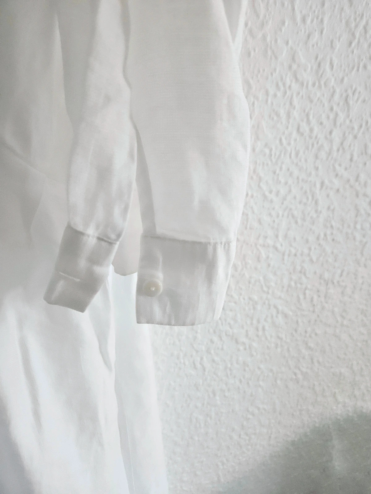 Zara white button-down dress · Size L · Linen-style fabric · Sheer layering piece – Zara – taille L / 40 / 12 3