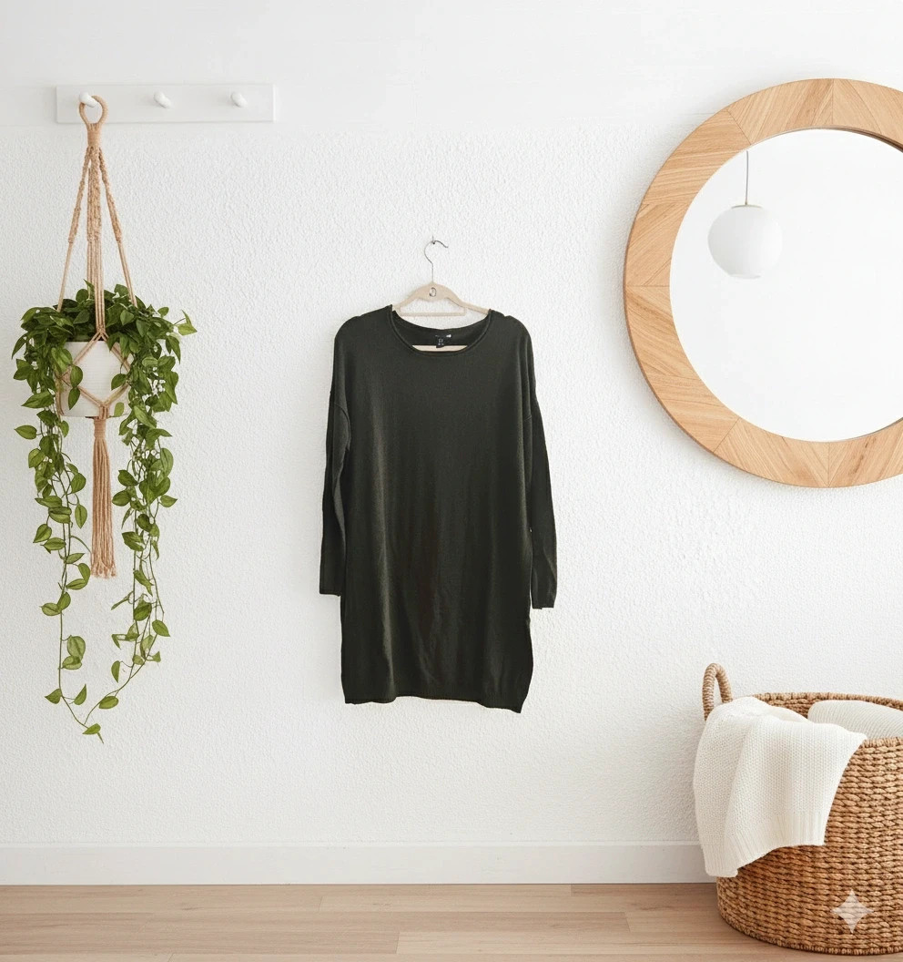 H&M dark green knit sweater · Size XL · Loose fit · Minimal style – H&M – taille XL / 42 / 14 2