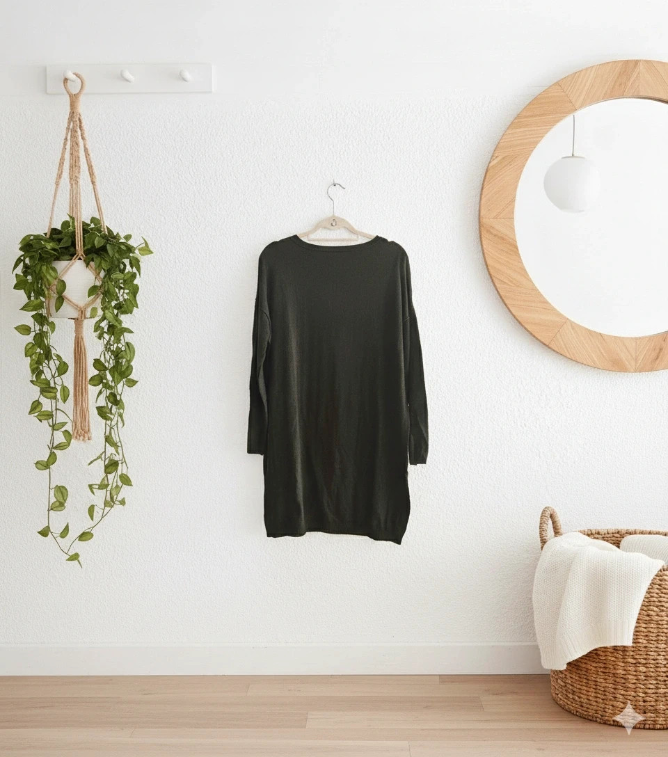 H&M dark green knit sweater · Size XL · Loose fit · Minimal style – H&M – taille XL / 42 / 14 3