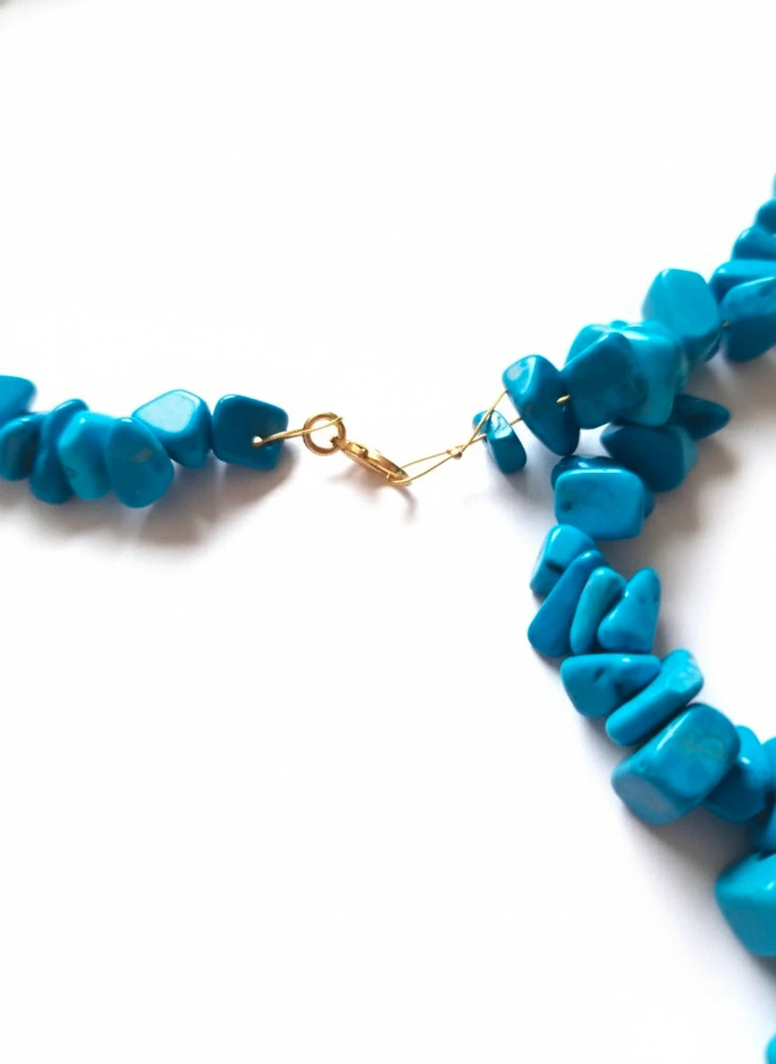 Handmade boho necklace · Natural turquoise · Ornate pendant · Unique piece 4