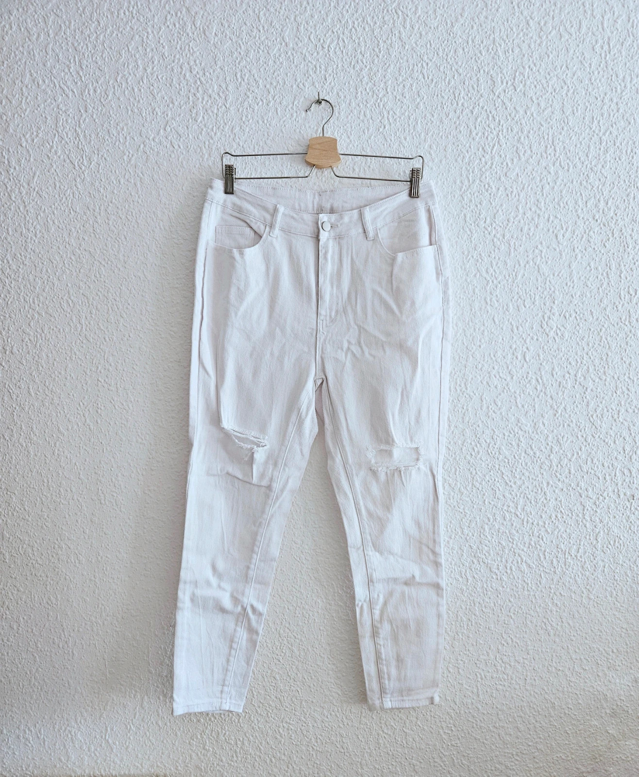 Shein Curve white distressed jeans · Size 1XL · High waist · Urban style – taille XL / 42 / 14 2