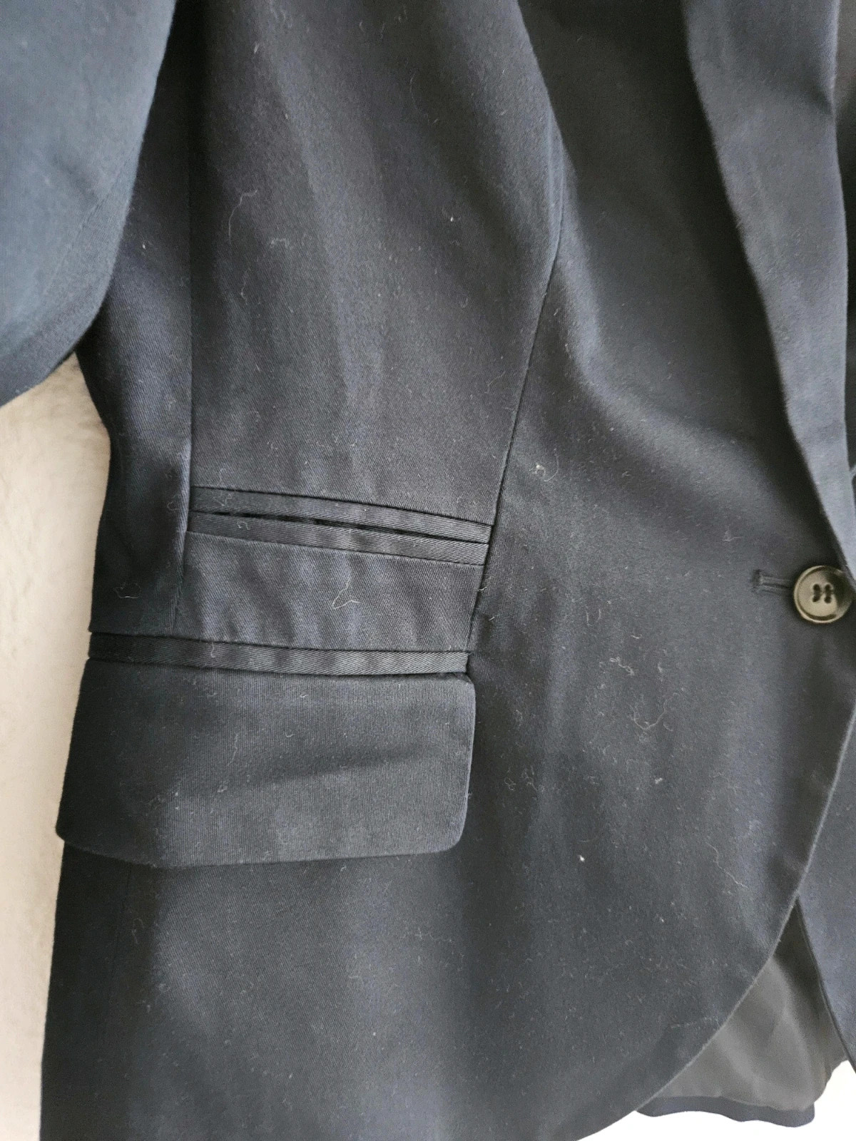 Zara navy blue blazer · Size XL · Classic cut · Minor flaw shown – Zara – taille XL / 42 / 14 5