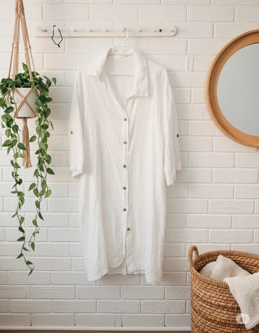 Local linen shirt · Size XL · Rolled sleeves · Natural chic style