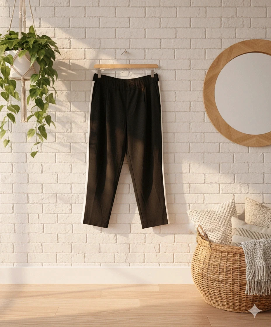 Zara black striped pants · Size XL · Side pockets · Sporty style – Zara – taille XL / 42 / 14