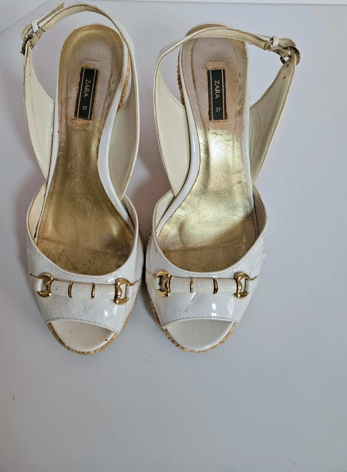 Sandalias Zara blancas 37 con plataforma estilo casual chic – Zara – taille 37 2