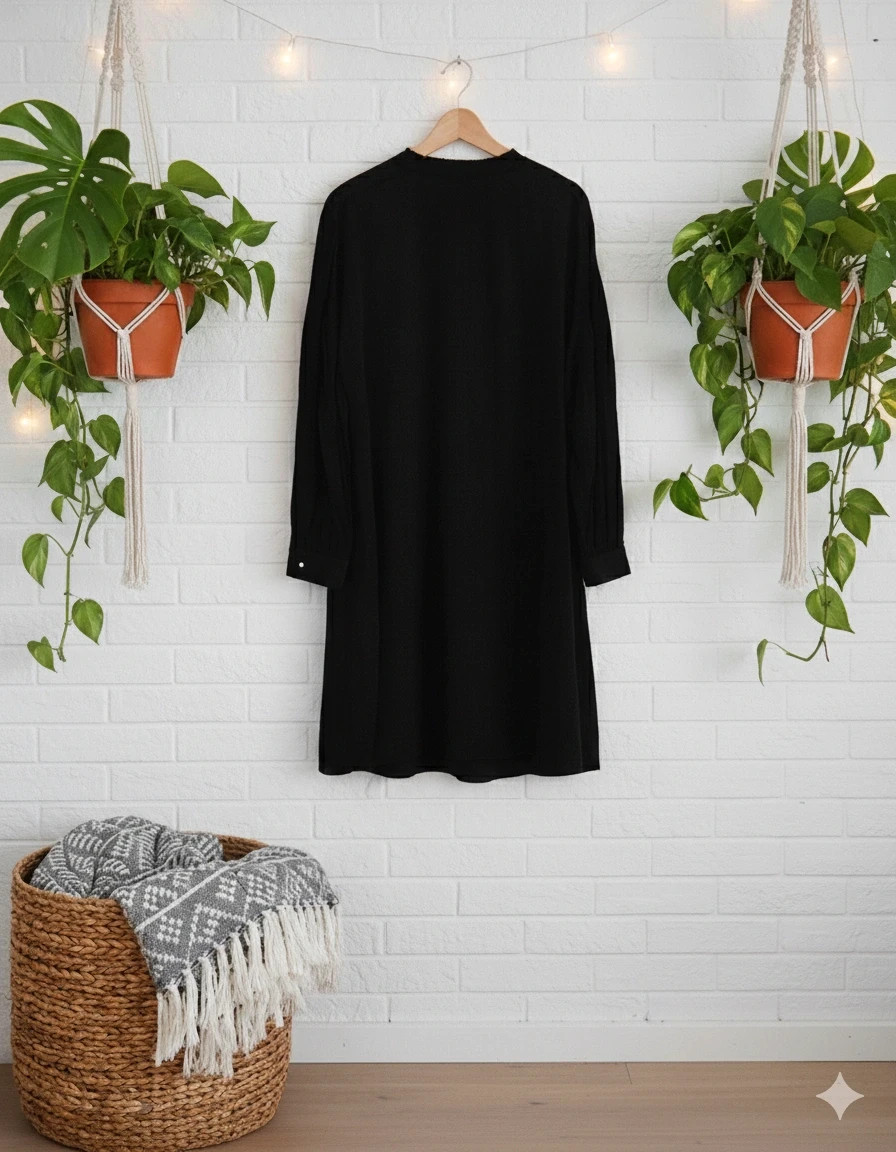 Vestido negro Mango L elegante minimal con botones dorados – Mango – taille L / 40 / 12 3