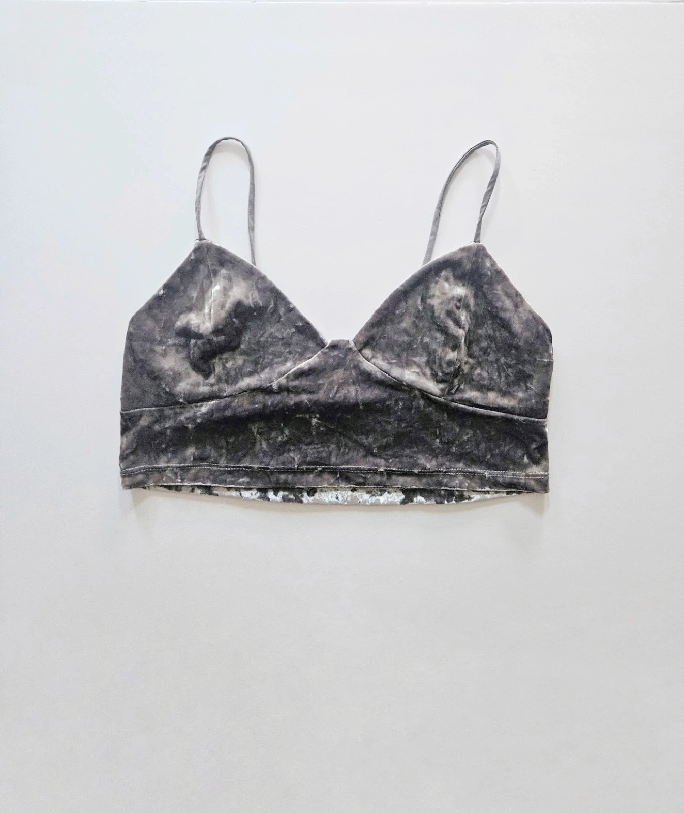 Zara grey tie-dye bralette · Size L · Lingerie-inspired · Soft texture – Zara – taille L / 40 / 12 3
