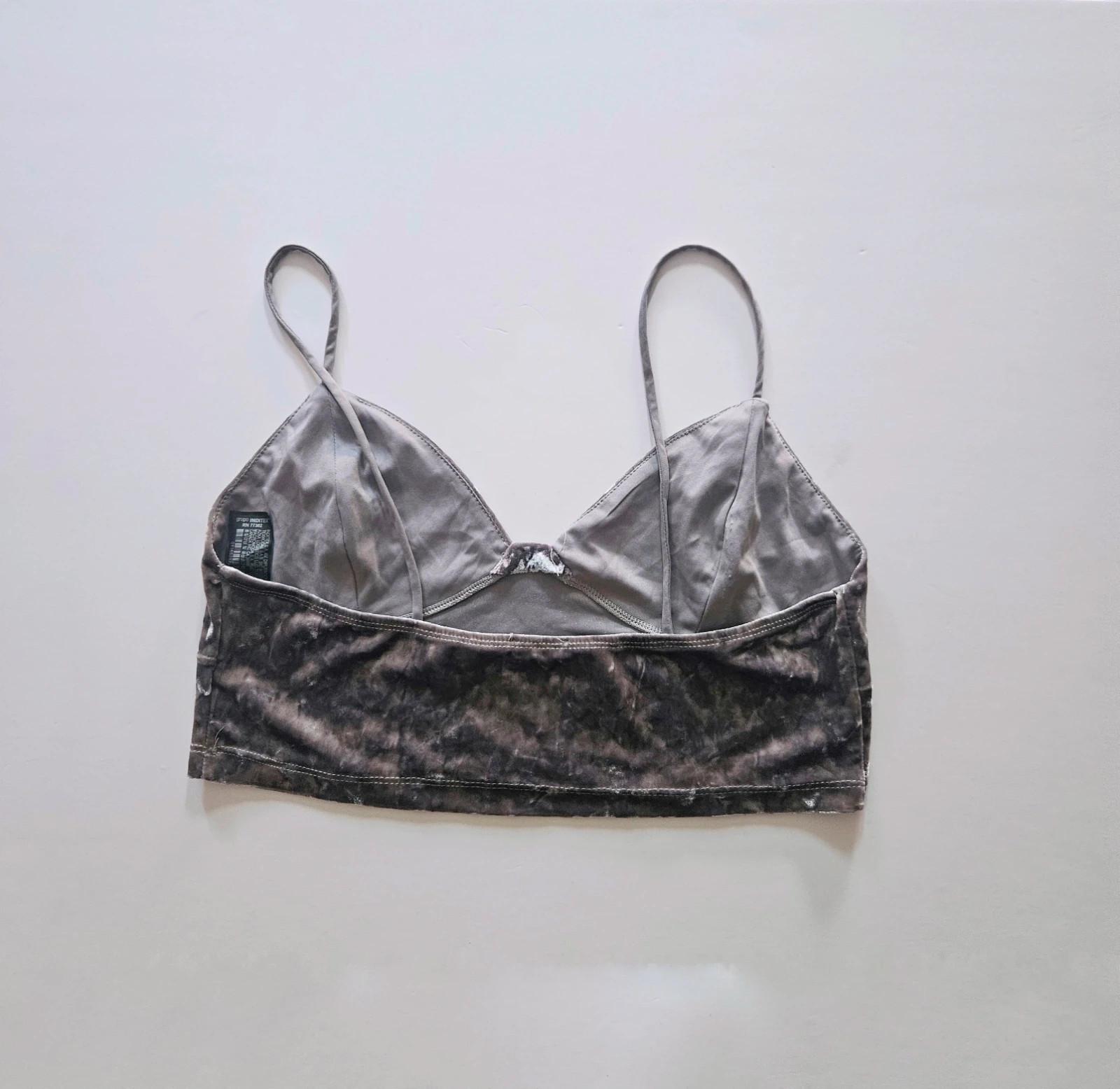 Zara grey tie-dye bralette · Size L · Lingerie-inspired · Soft texture – Zara – taille L / 40 / 12 5