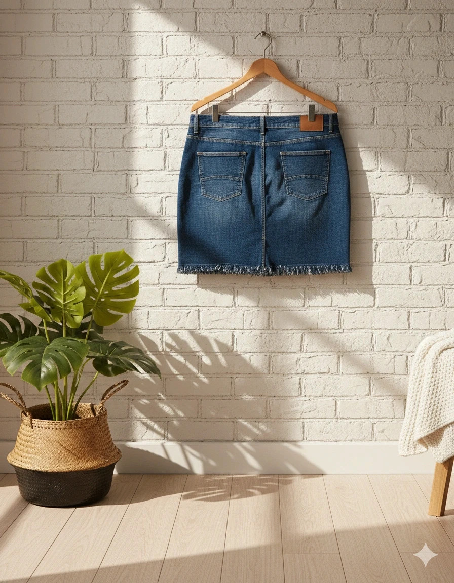 Tex distressed denim skirt · Size 44 · Raw hem · Casual style – TEX – taille XXL / 44 / 16 2