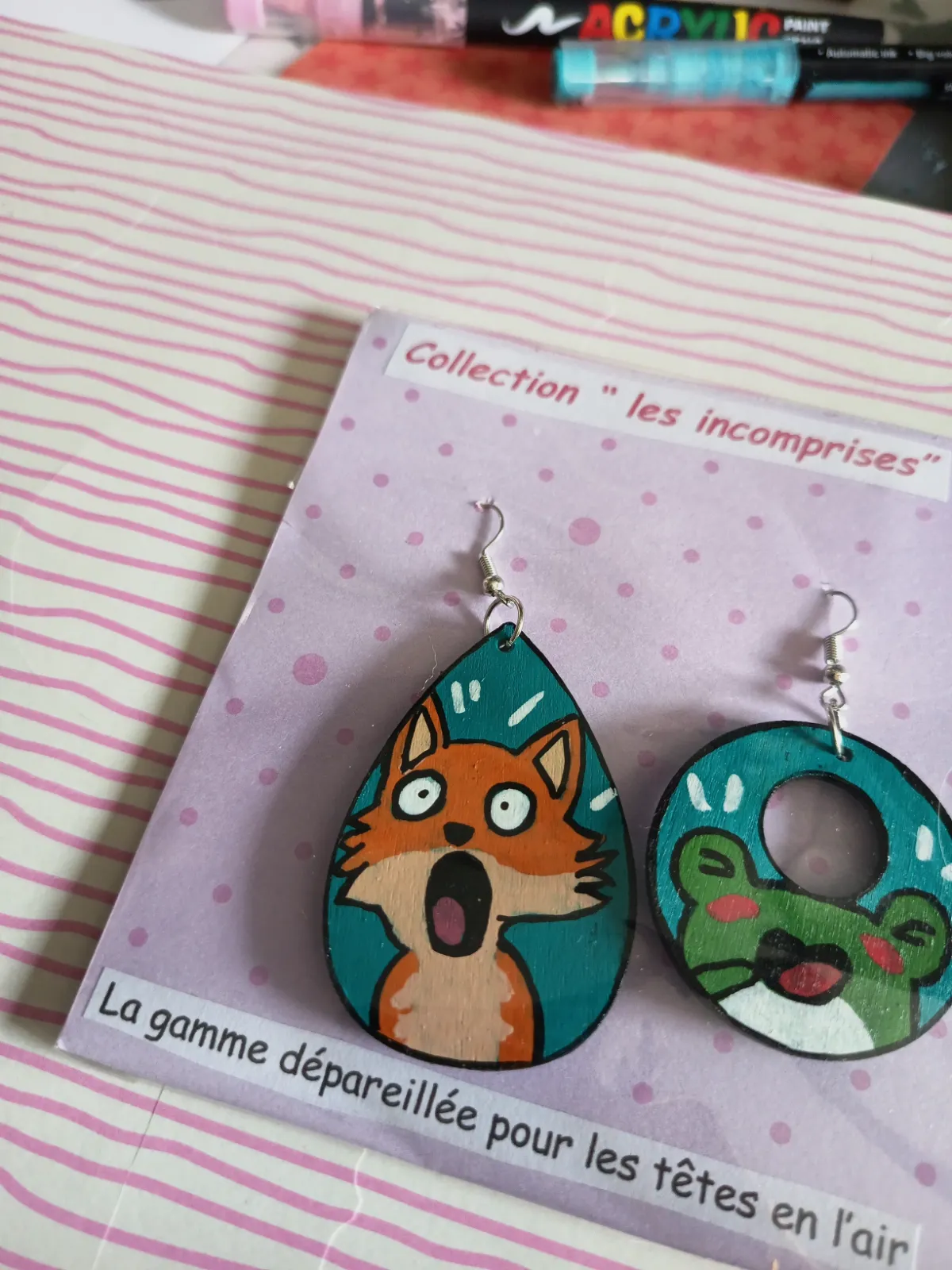 Boucles d'oreille collection " les incomprises"  – Recycl'Art 2