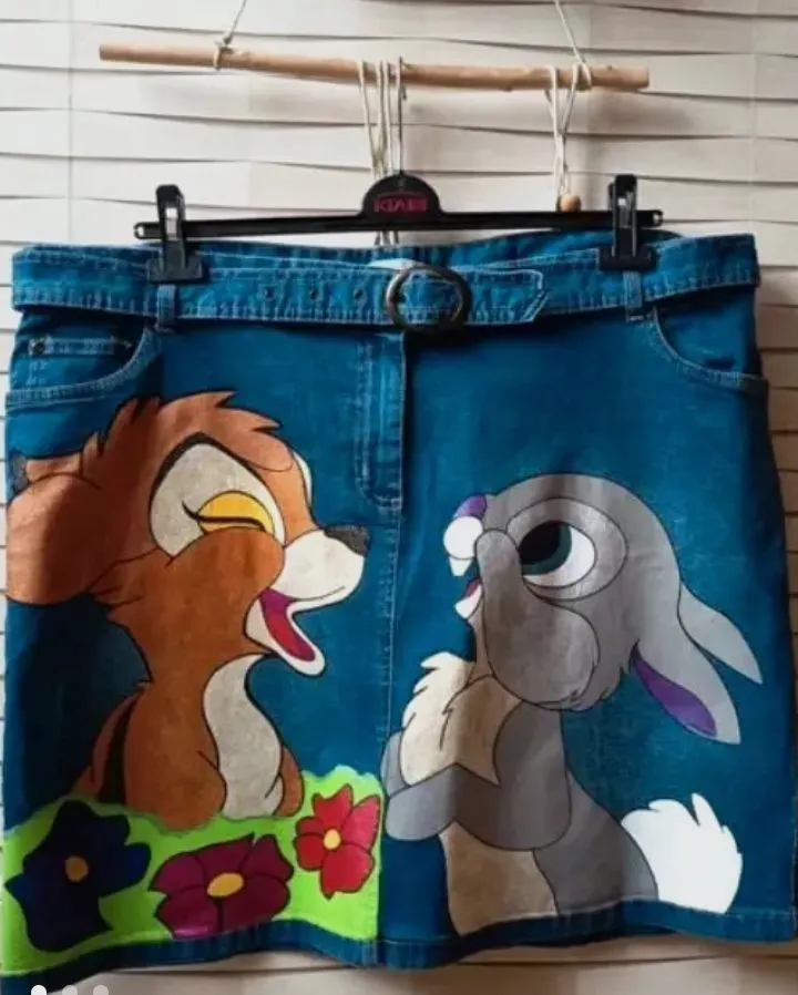 Jupe 8xl blanche portes custom Bambi et Pan pan – Blanche porte – taille 46 2