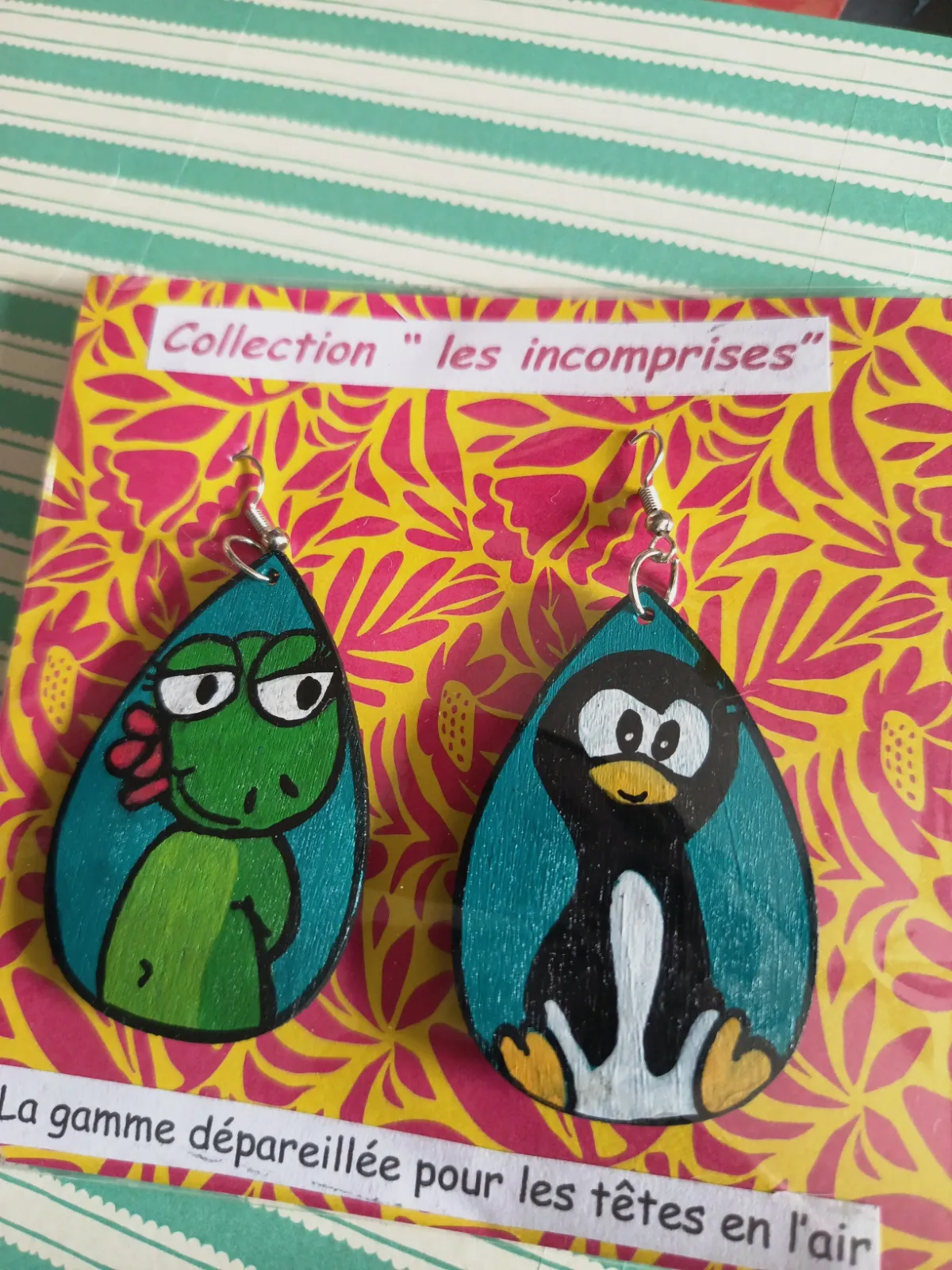 Boucles d'oreille collection les incomprises  – Recycl'Art – taille Taille unique 2