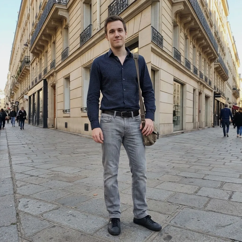 Jean droit gris homme – Jules – taille S 5