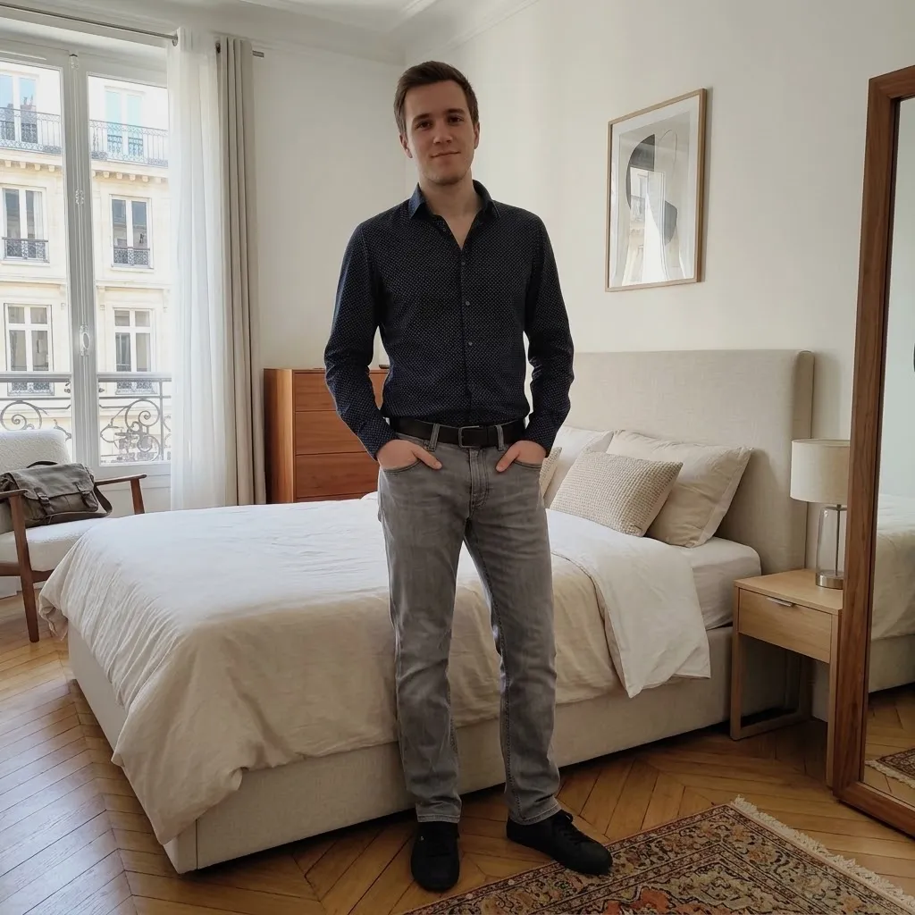 Jean droit gris homme – Jules – taille S 2