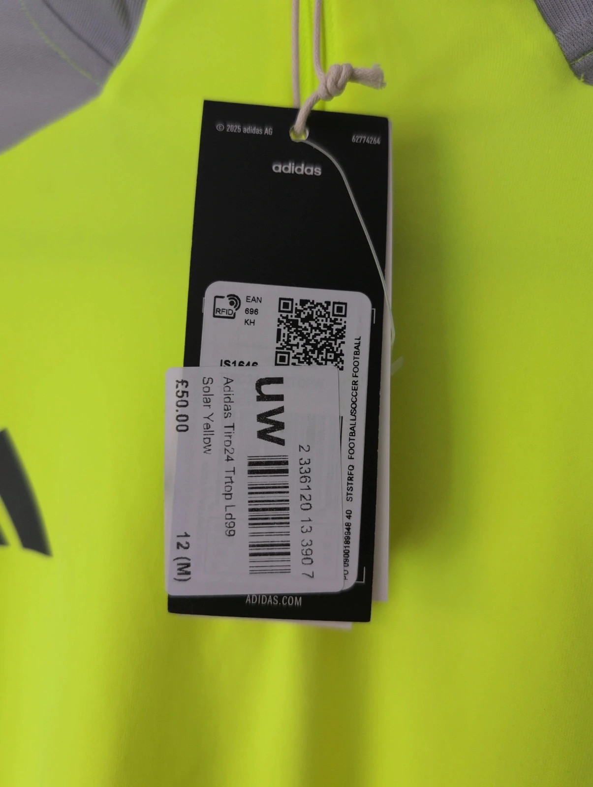 New Yellow Adidas Long Sleeve Trio24 Top UK 12 – adidas – taille M / UK 12-14 2