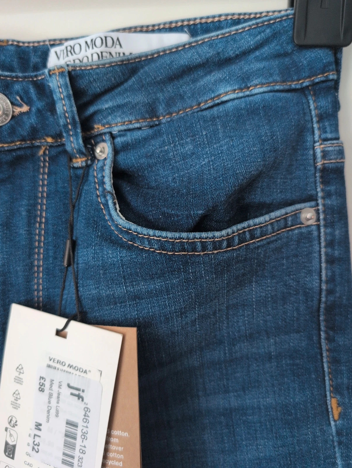 New Vera Moda Blue Denim High Rise Jeans – Vero Moda – taille M / UK 12-14 5