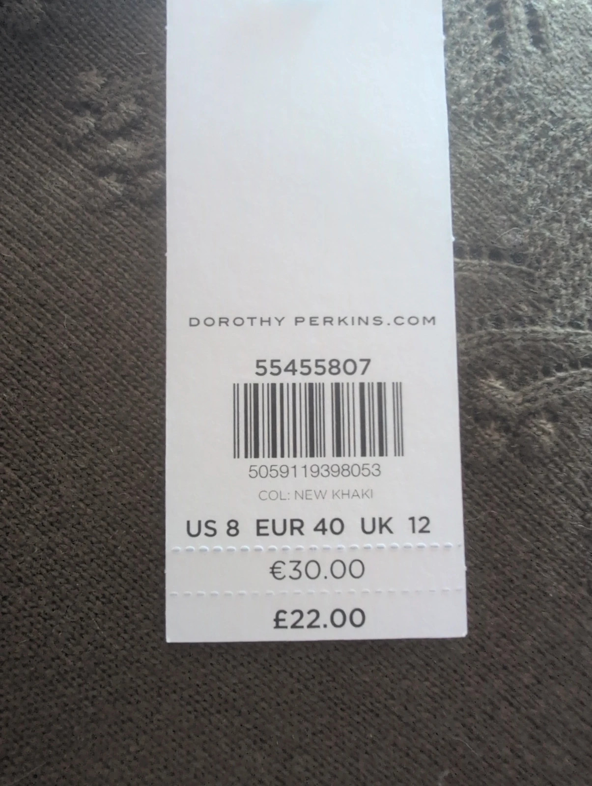 New Wool Mix Olive Green Khaki Knit Jumper UK 12 – Dorothy Perkins – taille M / UK 12-14 5