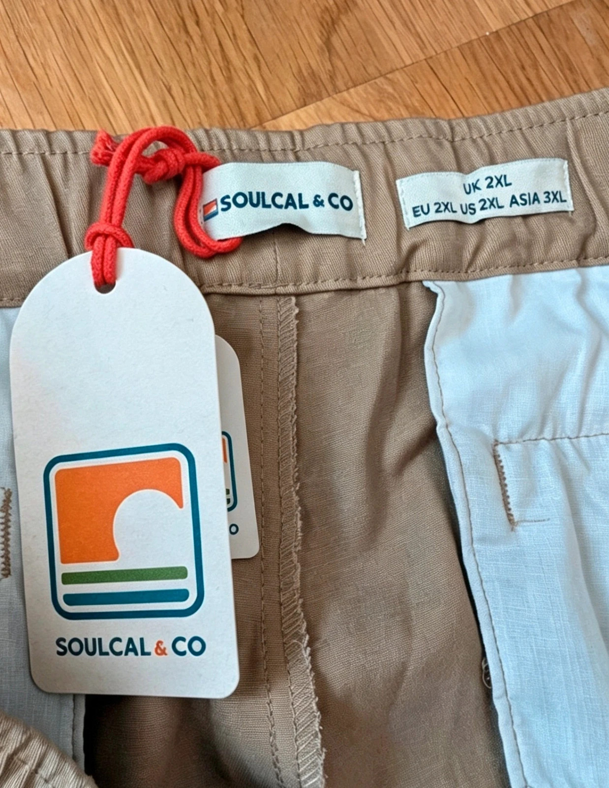 New Men's SoulCal & Co Cargo Trousers Beige/Natural 2XL gorpcore y2k streetwear – Soulcal & Co – taille XXL 3