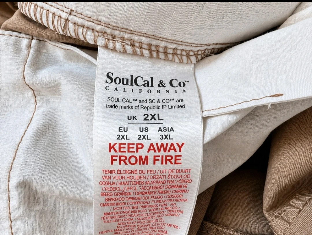 New Men's SoulCal & Co Cargo Trousers Beige/Natural 2XL gorpcore y2k streetwear – Soulcal & Co – taille XXL 4