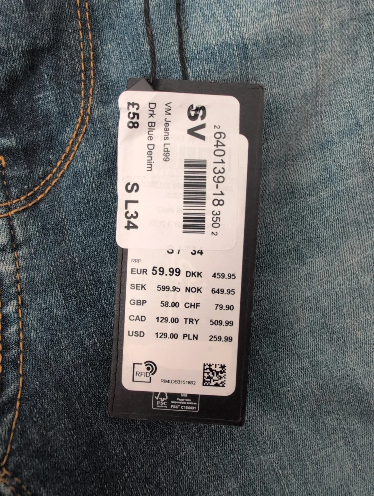 New Vero Moda Denim Jeans Mid Rise Slim UK S – Vero Moda – taille S / UK 8-10 3