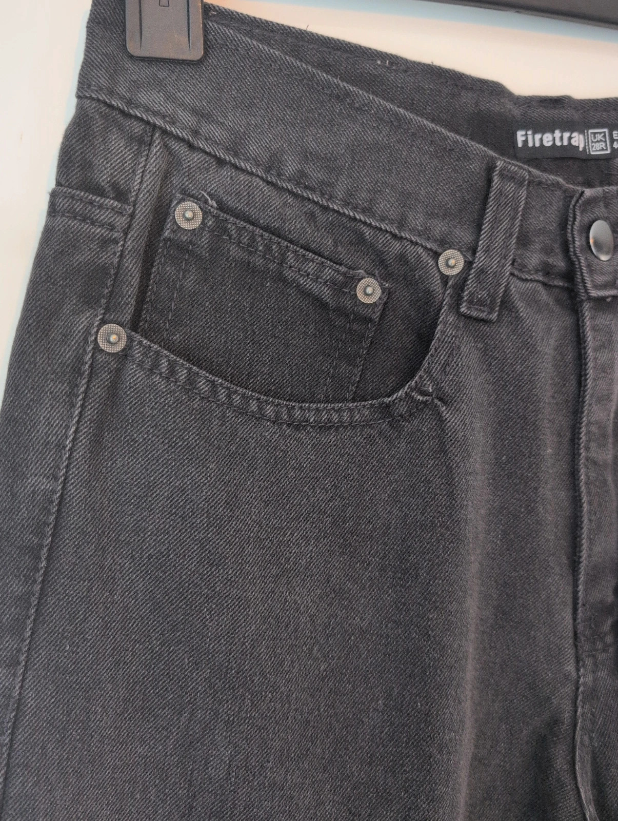 New Firetrap Charcoal Black Straight Leg Jeans UK 16 – Firetrap – taille L / UK 16-18 5