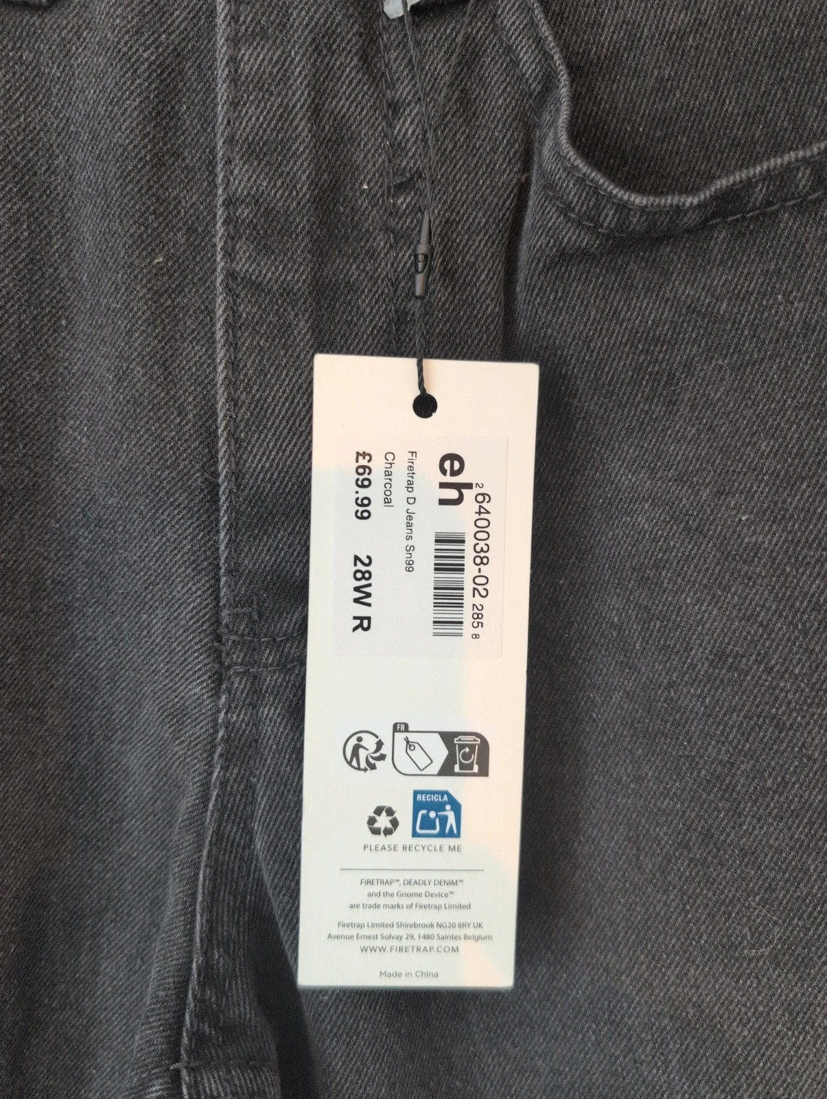 New Firetrap Charcoal Black Straight Leg Jeans UK 16 – Firetrap – taille L / UK 16-18 3