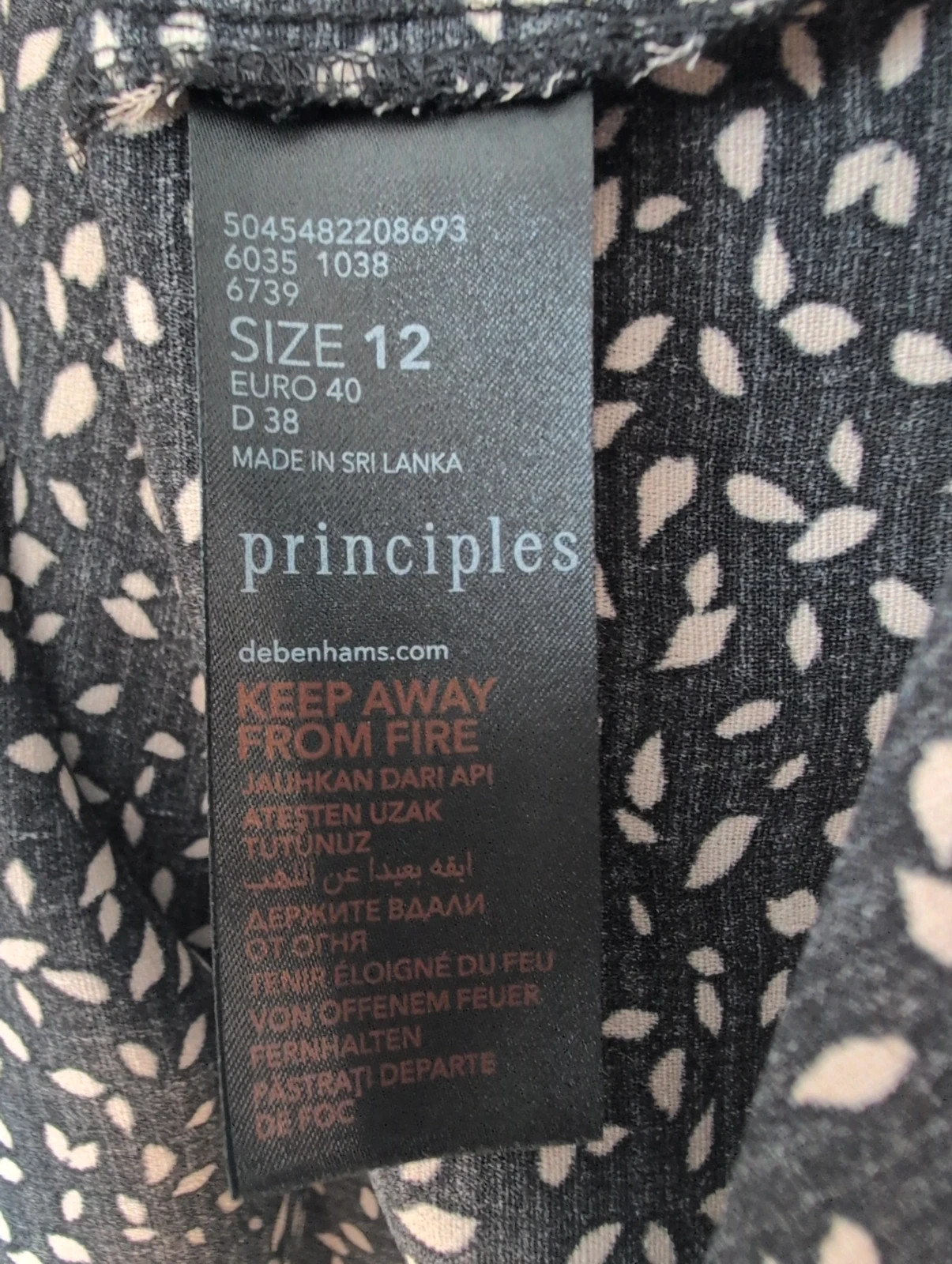Principles Black Mono Printed Midi Dress UK 12 – Principles – taille M / UK 12-14 5