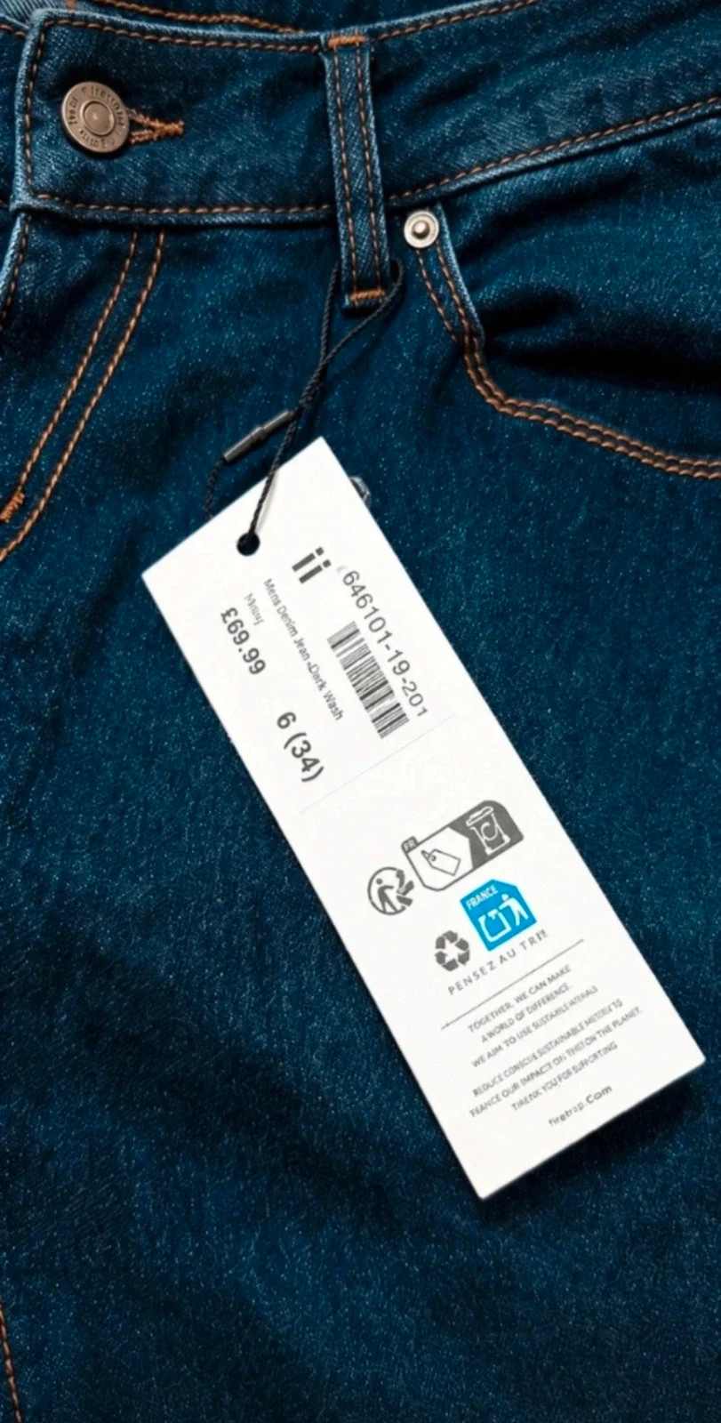 Firetrap Mid Rise Jeans UK 6 New with Tags – Firetrap – taille XS / UK 4-6 3