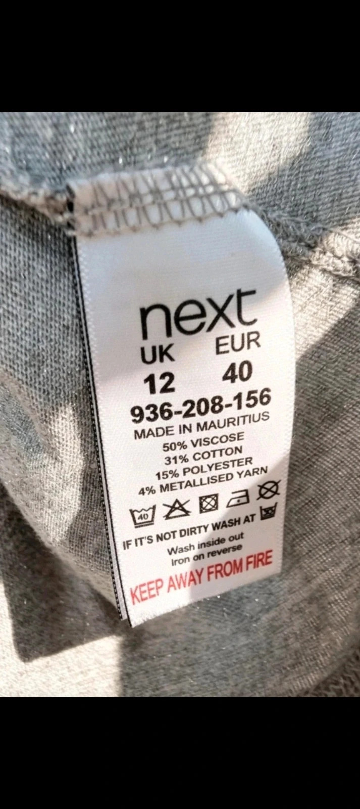 Next Grey Shimmer Top | UK12 | Summer Coastal Holiday Beach – Next – taille M / UK 12-14 3