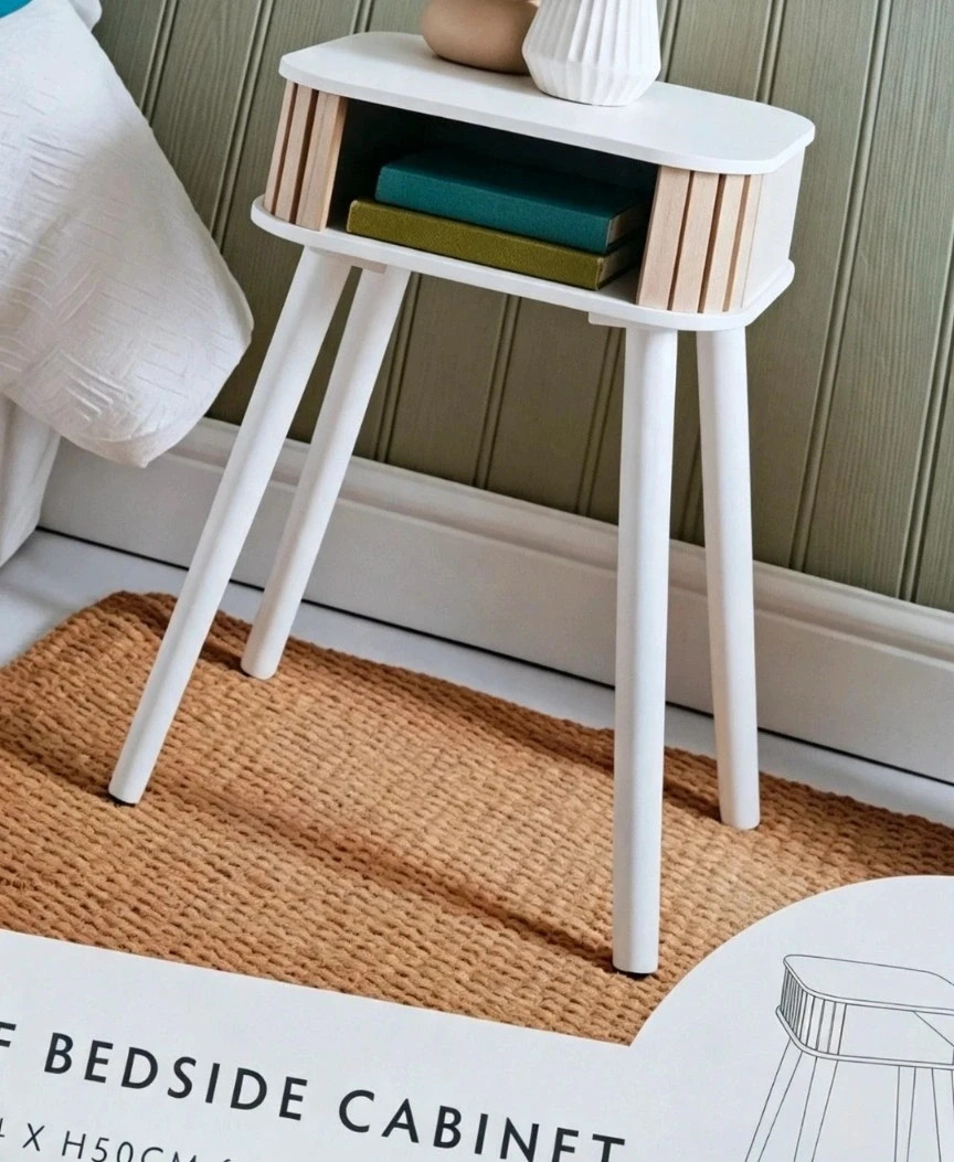 New White Bedside Table – B&M 2