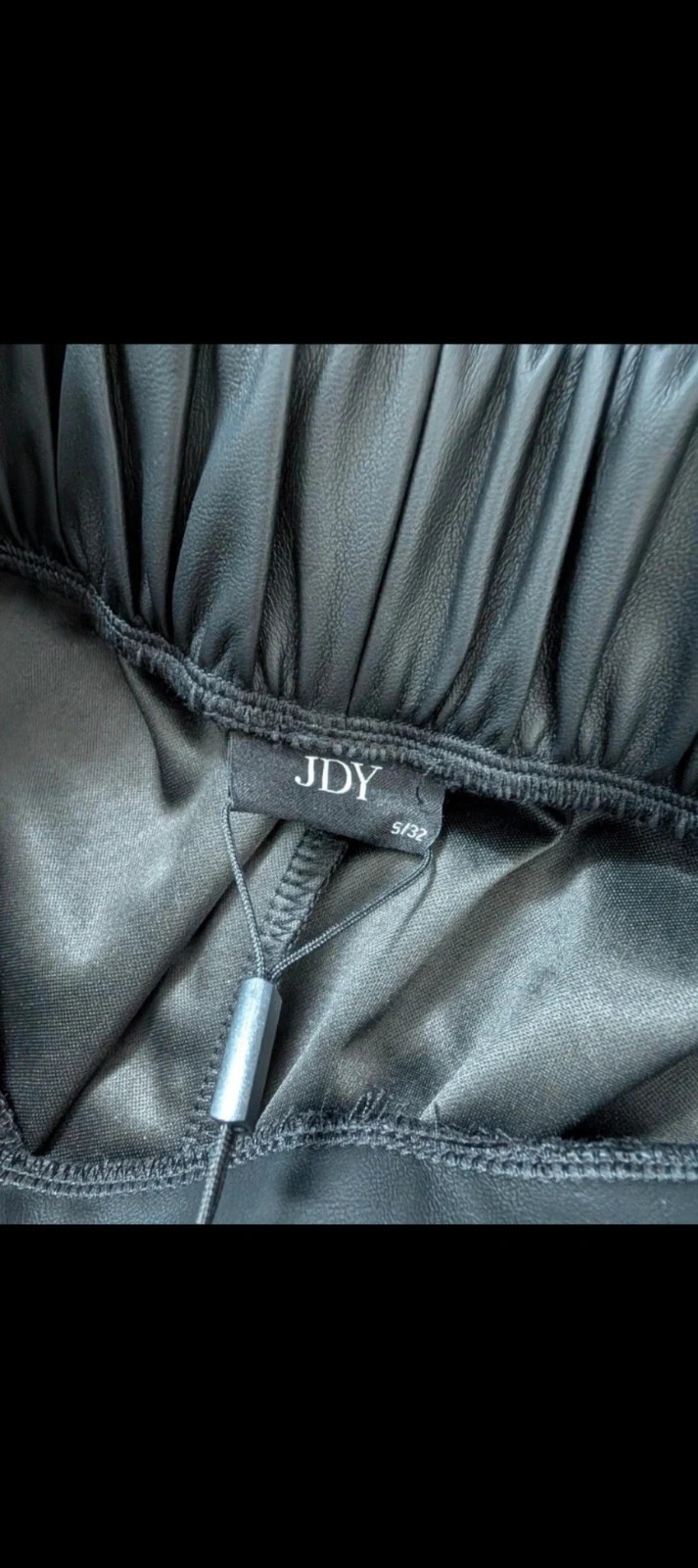 New Black Faux Leather Wide Leg Trousers UK S – JDY – taille S / UK 8-10 5
